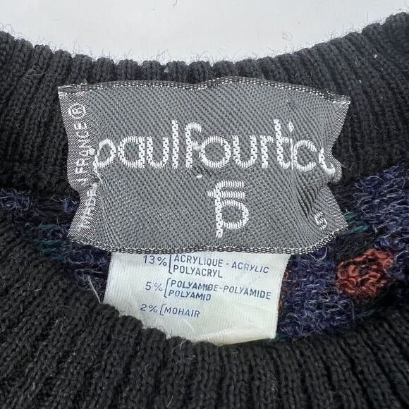 Vintage 90's Paul Fourtica Colorful Oversized Wool Sweater Cosby - Picture 7 of 7